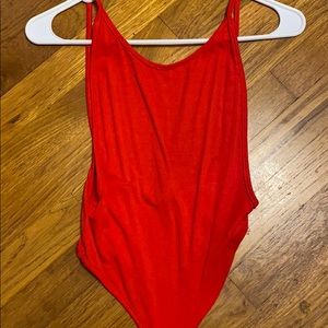 red bodysuit